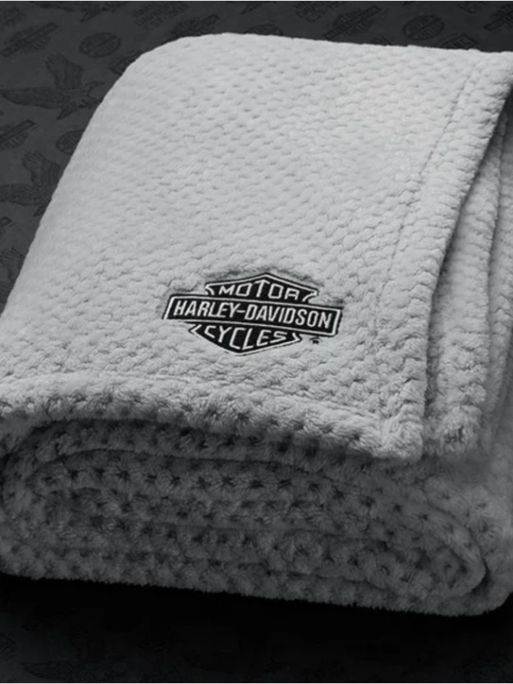 Harley-Davidson Plush Embroidered Blanket 62"x50"